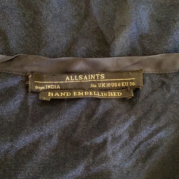 ❤️… Allsaints Blue Hand Embellished Top - Picture 6 of 6